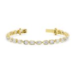 Multi-Cut Bezel-Set Diamond Bracelet 14kt & 18kt Gold