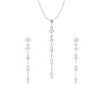 Graduated Princess-Cut Diamond Drop Pendant Set 14kt & 18kt Gold