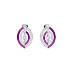 Opal Leaf Enamel Stud 14kt & 18kt Gold