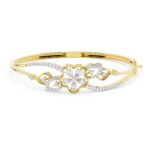 Florence Bloom Diamond Kada Bracelet 14kt & 18 kt Gold