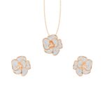 Rose Petal Diamond Pendant Set 18kt & 14 kt Gold