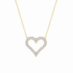 Open Heart Diamond Pendant 18kt & 14kt Gold